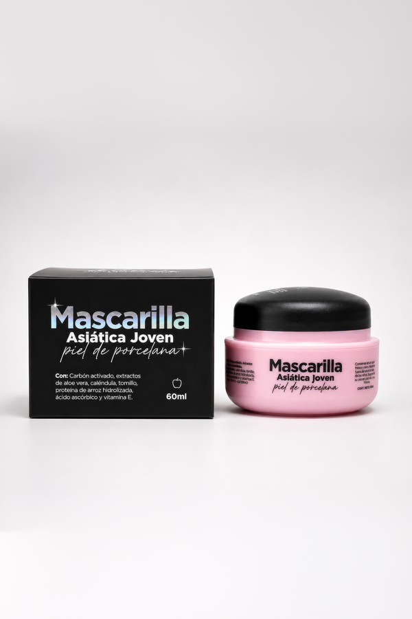 Mascarilla asiática piel de porcelana (pieles jóvenes) + Aplicador para mascarilla
